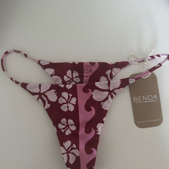 Benoa Swim Pink and Burgundy Bikini Bottom - Picture 1 of 3